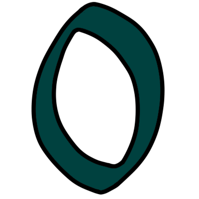 a gothic-style teal-coloured arabic numeral 0.